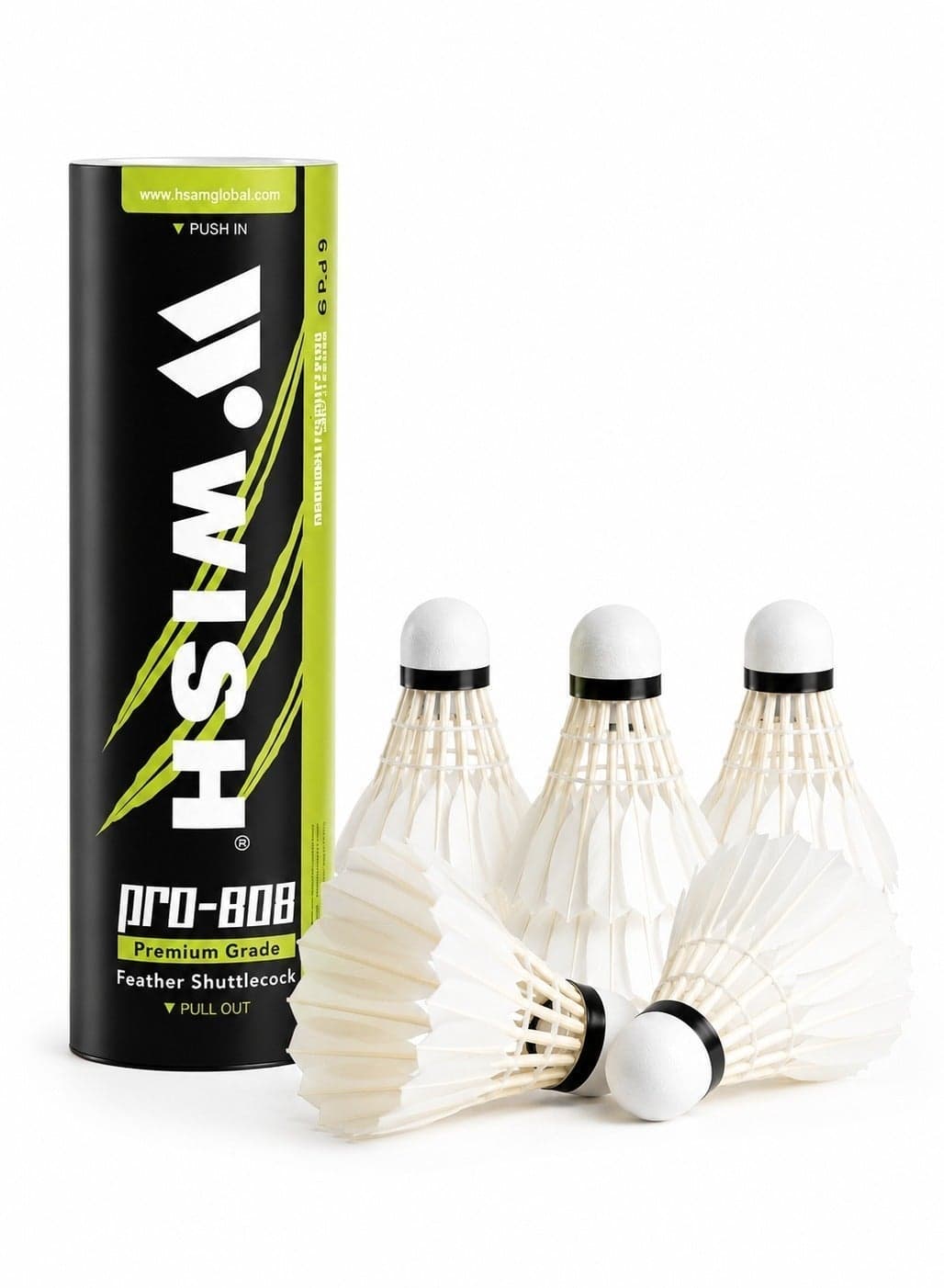 Pro-808 Premium Feather Shuttlecocks 6PCS – Professional Badminton Birdies with Consistent Flight, High Durability & Tournament Grade Performance for Indoor Outdoor Play