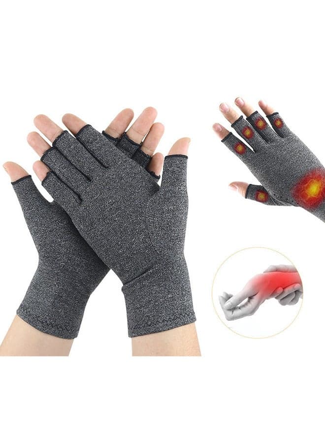 Arthritis Compression Gloves, Women Men For Carpal Tunnel, Rheumatoid, Tendonitis, Fingerless For Computer Typing And Daily Work For Pain Relief - (1 Pair M)