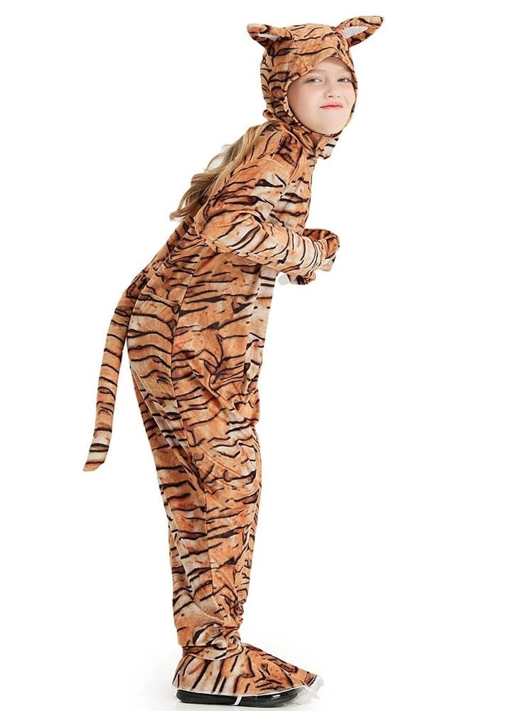 Tiger tight-fitting costume for role-playing, suitable for parties, birthdays and Halloween costumes.