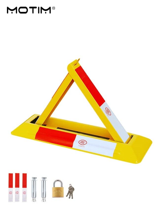 Manual Parking Lock, 60cm Width, Parking Lock Barrier, Strong Metal Triangular Lock, To Prevent Others From Occupying The Parking Space, Protect Your Private Parking Space, Need Drill to Install