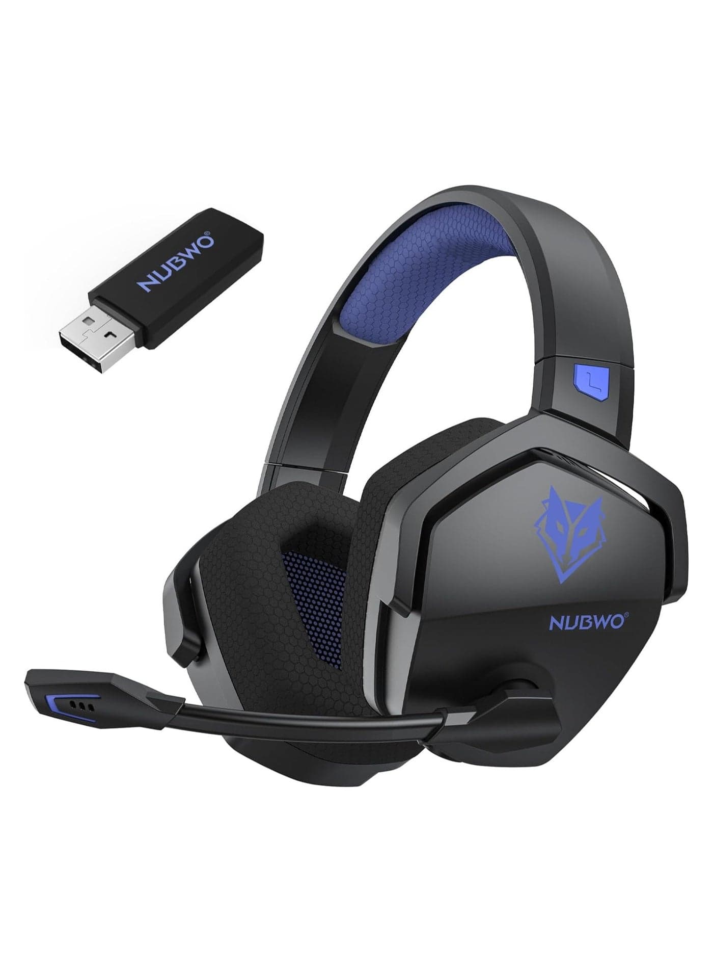 G06 Gaming Headset,Wireless Gaming Headphones with Mic for PS5, PS4, PC, and Switch, Ergonomic Design,2.4GHz Wireless + Bluetooth-50mm Drivers,Black/Blue