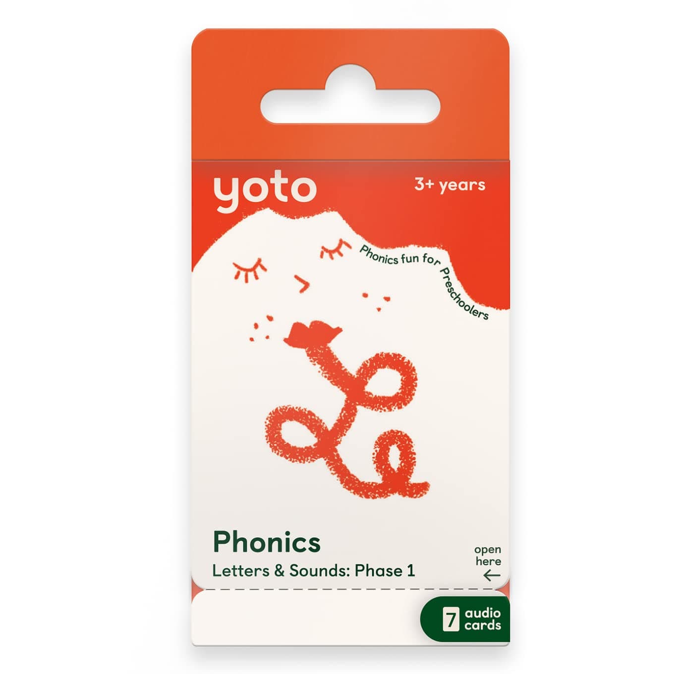 YOTO Phonics: Letters & Sounds: Phase 1 – Kids 7 Audio Cards for Use with Player & Mini All-in-1 Audio Device, Educational Screen-Free Listening with Fun Interactive Learning Activities, Ages 3+