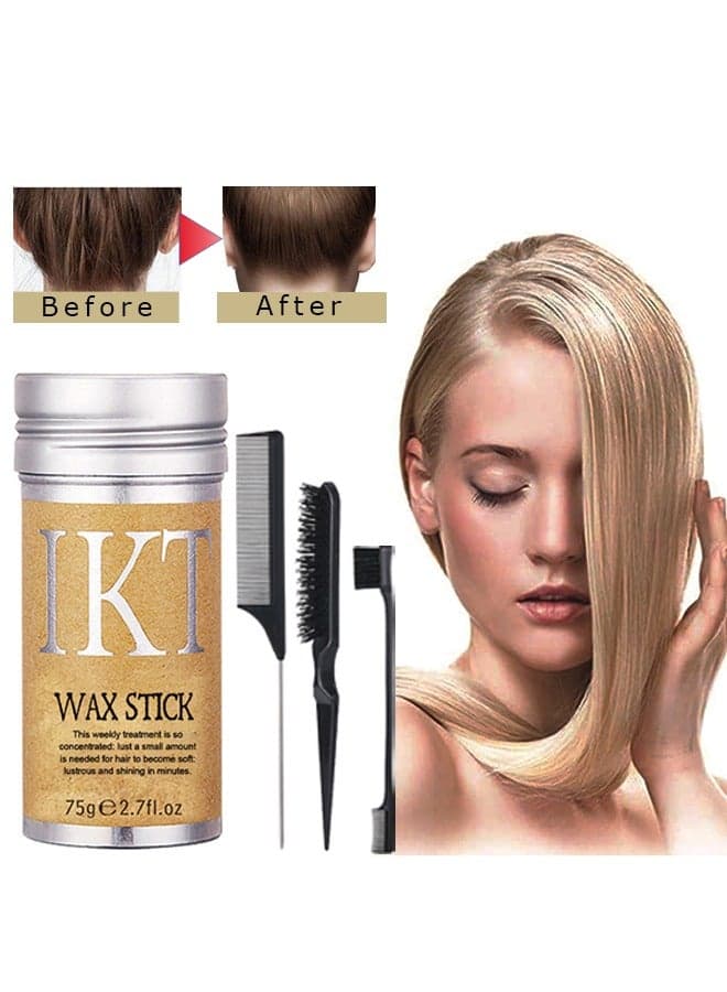 Hair Wax Stick - Comb Set 3 PCS Edge Control Brush Hair Slick Stick Wax Stickfor Hair Bristle Brush for Flyaways Teasing Brush for Hair Styling for Baby Hair & Flyaways & Edge Frizz Hair