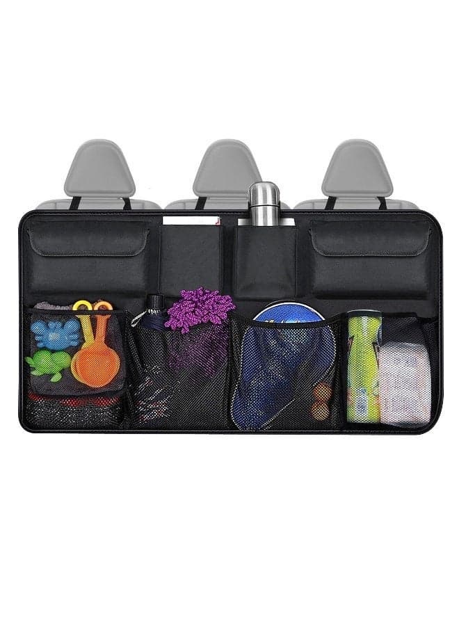 CKIKH car rear seat organizer, storage bag with tablet holder, 8 storage pockets, travel accessory and road trip organizer.