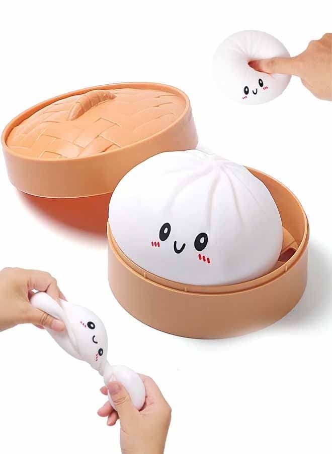 Squishy Dumpling Stress Balls for Adults, Dumpling Squishy Toys for Kids, Dumpling Fidget Sensory Toy, Squeeze Dough Ball Stress Relief Toy, Stretchy Stress Ball Squish Toys for ADHD