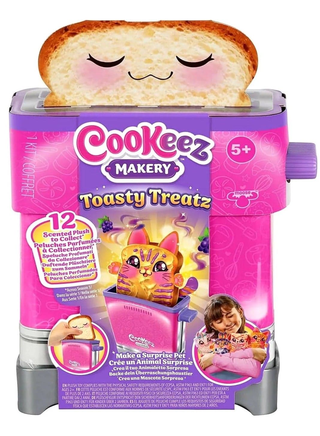 Cookeez Makery Toasty Treatz Toaster, Assorted 1 Piece (Style & Color May Vary) | Reveal a Scented Plush! | Surprise Pet | Mystery Plush