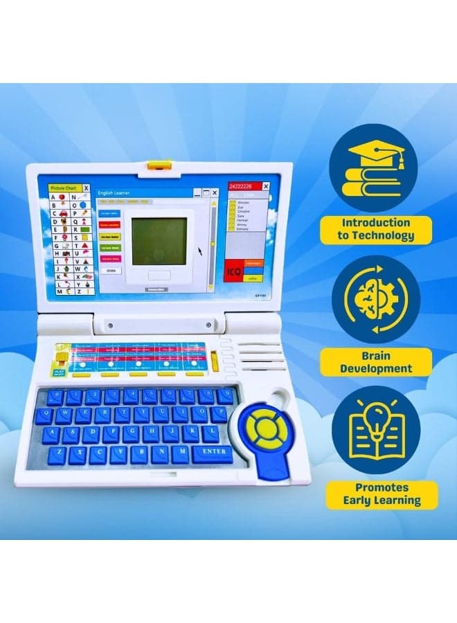 Toys 2-in-1 LeapTop Touch Laptop for Kids, Educational Bilingual Toy That Converts from Laptop to Tablet, Learning Letters, Numbers, and Messages, Pink