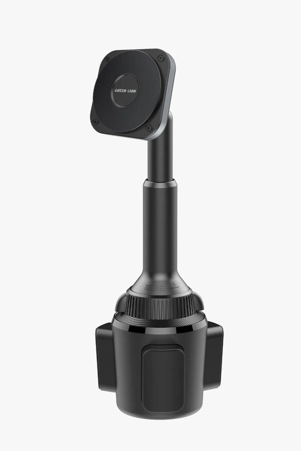 MagSafe Cup Phone Holder GX-43 with Universal Metal Ring & Sturdy Telescopic Arm / 360° Rotation / Anti-Slip Silicone Pad / Cup Holder Fit Size: 3.0-4.0 - Black