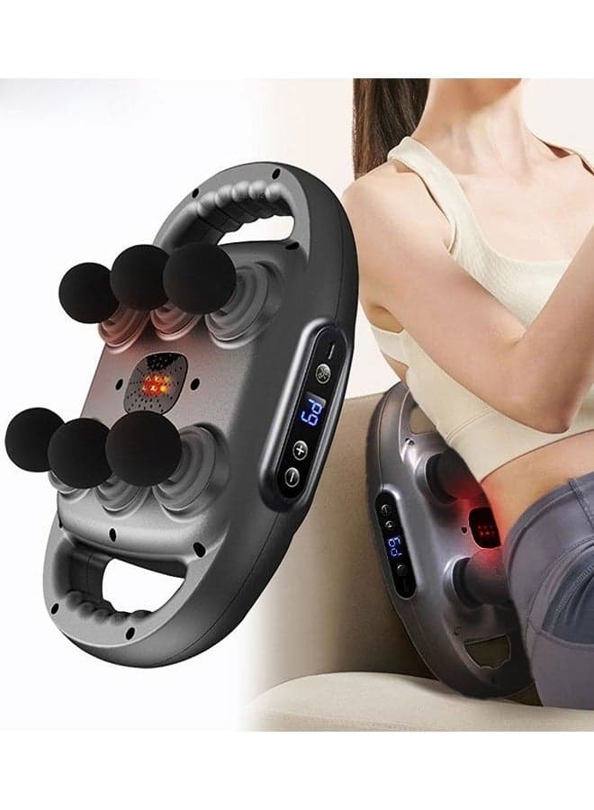 Fascia Gun Muscle Massager Gun High Frequency Back Waist Massage Machine Six-head Body Shoulder Professional Fascia Massage Gun