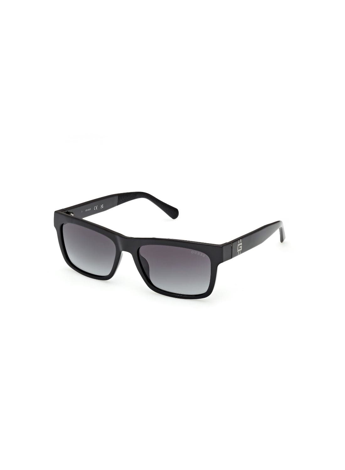 GUESS FULL RIM MALE RECTANGULAR BLACK INJECTED SUNGLASSES