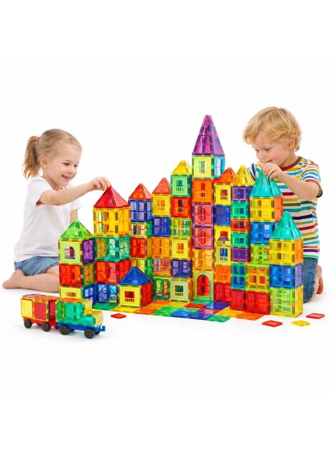 Magnetic Building Tiles - 140 Pcs Set of Vibrant 3D Blocks, Encourages Creative Construction, Promotes Educational Brain Development, Stimulates Imagination, STEM Toy for Kids 3+ Years