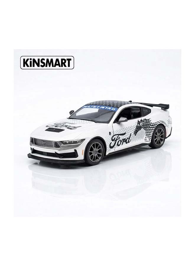 Kinsmart 1:32 2024 Ford Mustang Dark Horse Die-Cast Model Car (White)– Pull Back Toy for Kids & Collectors