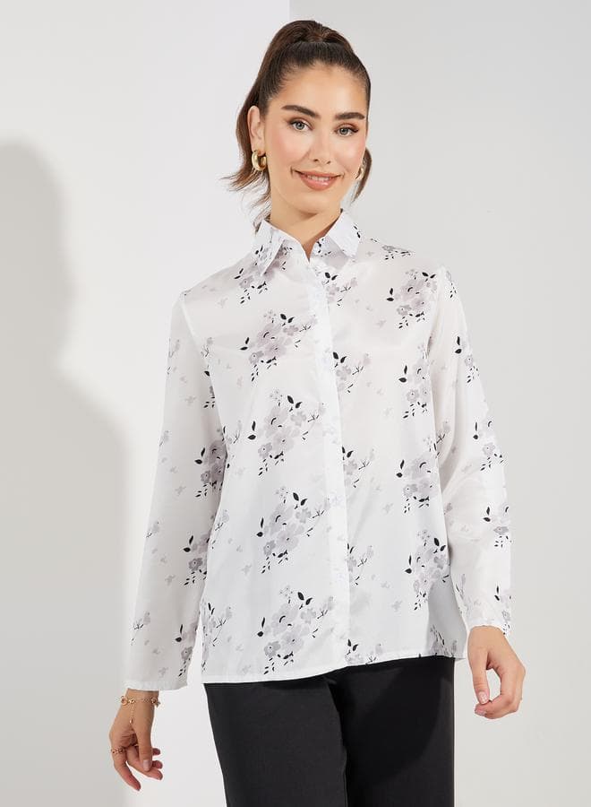 Floral Print Long Sleeves Shirt