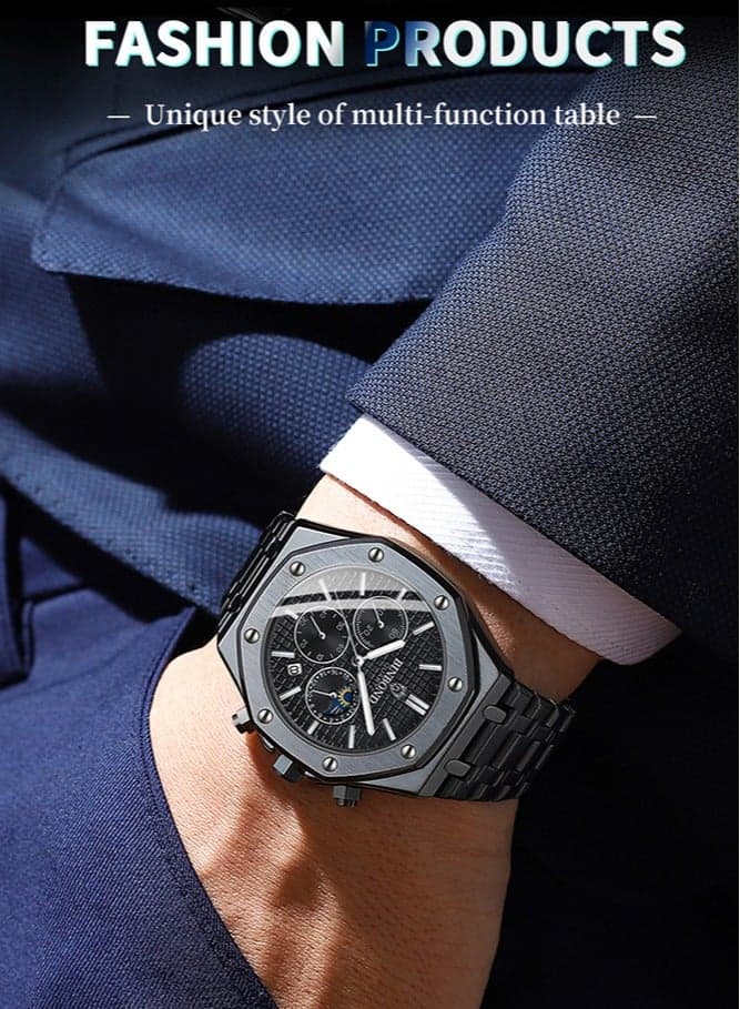 Watches for Men Watch Luxury Stainless Steel Quartz Waterproof Watch