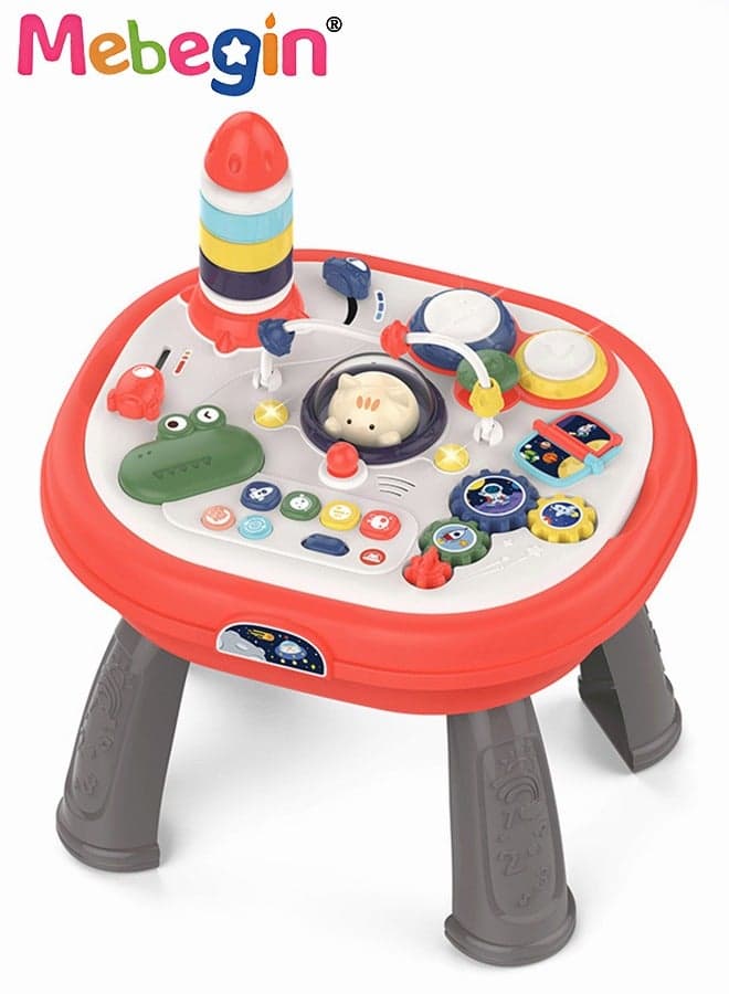 Toddler Activity Table Toys Kid's 5-in-1 Multi-Activity Large Blocks Bricks Toy Table Set with 90PCS Building Blocks