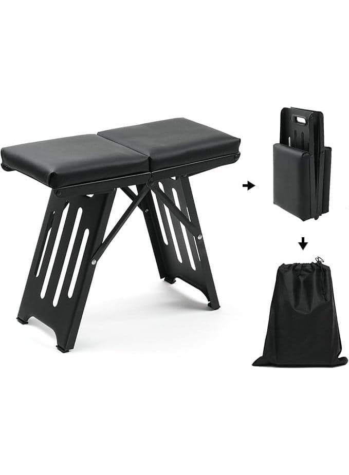 Compact Folding Camping Stool, Portable Lightweight Outdoor Chair for Travel Picnic Fishing BBQ Hiking Beach Garden, Strong Steel Frame Folding Seat with Carry Bag for Adults and Kids