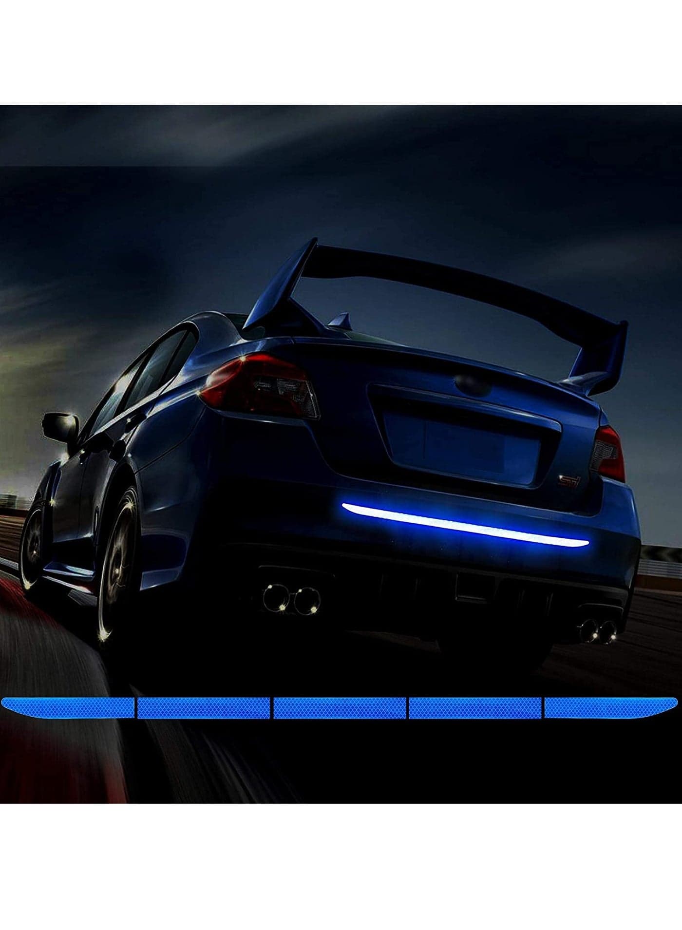 Strong Reflective Stripe Stickers High-Intensity Night Visibility Reflective Decal Universal Safety Warning Diamond Grade Waterproof Self Adhesive for Car Trunk 35.2'' (Blue)