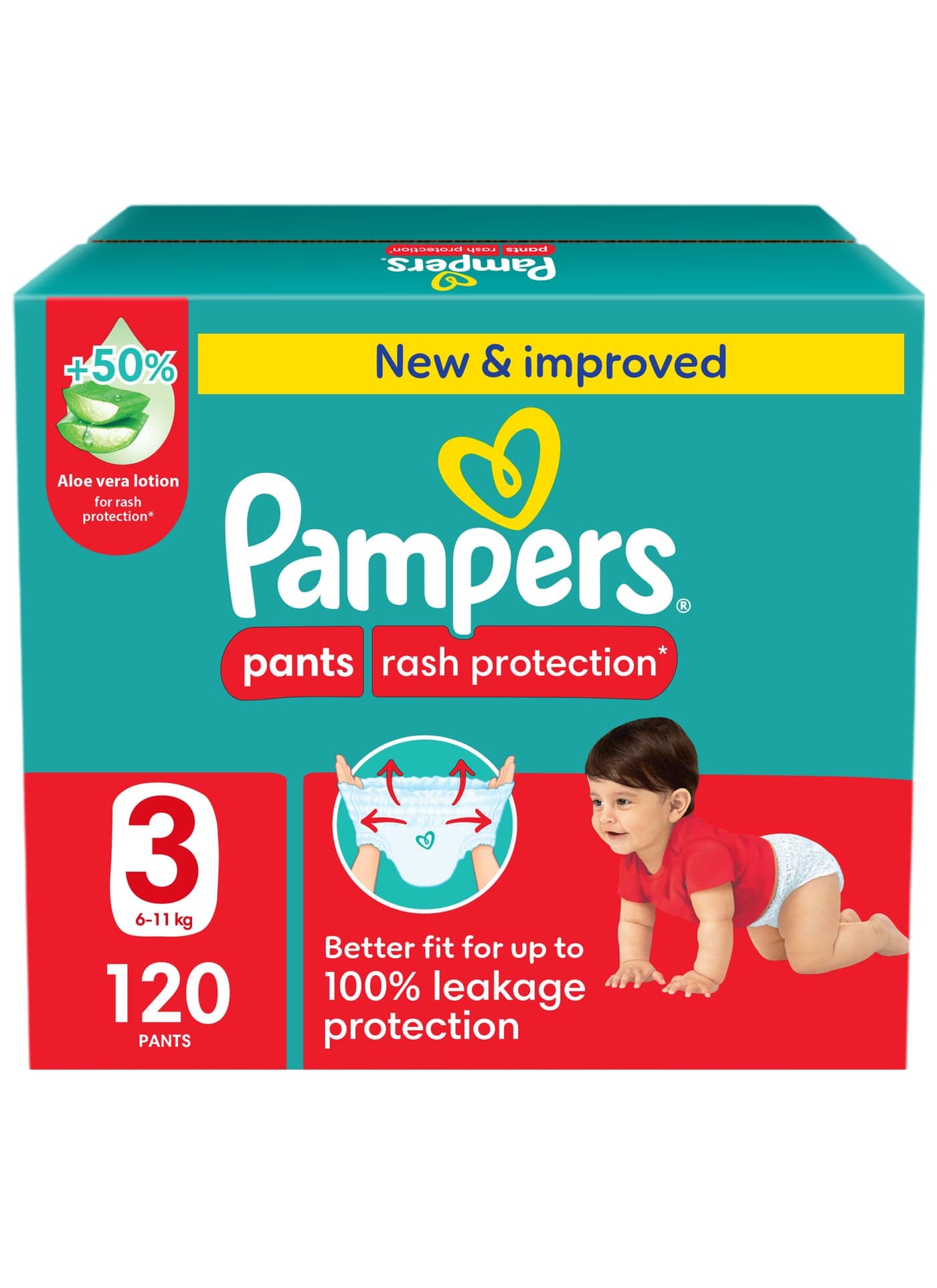 Aloe Vera Pants Diapers Size 3 Mega Box 120 Count