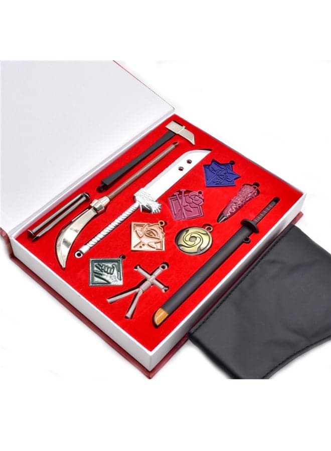 Jujutsu Kaisen 12-Piece Necklace Pendant Set - Gojo's Blindfold, Itadori, Fushiguro and Kugisaki Charms, Extensive Birthday Gift Collection