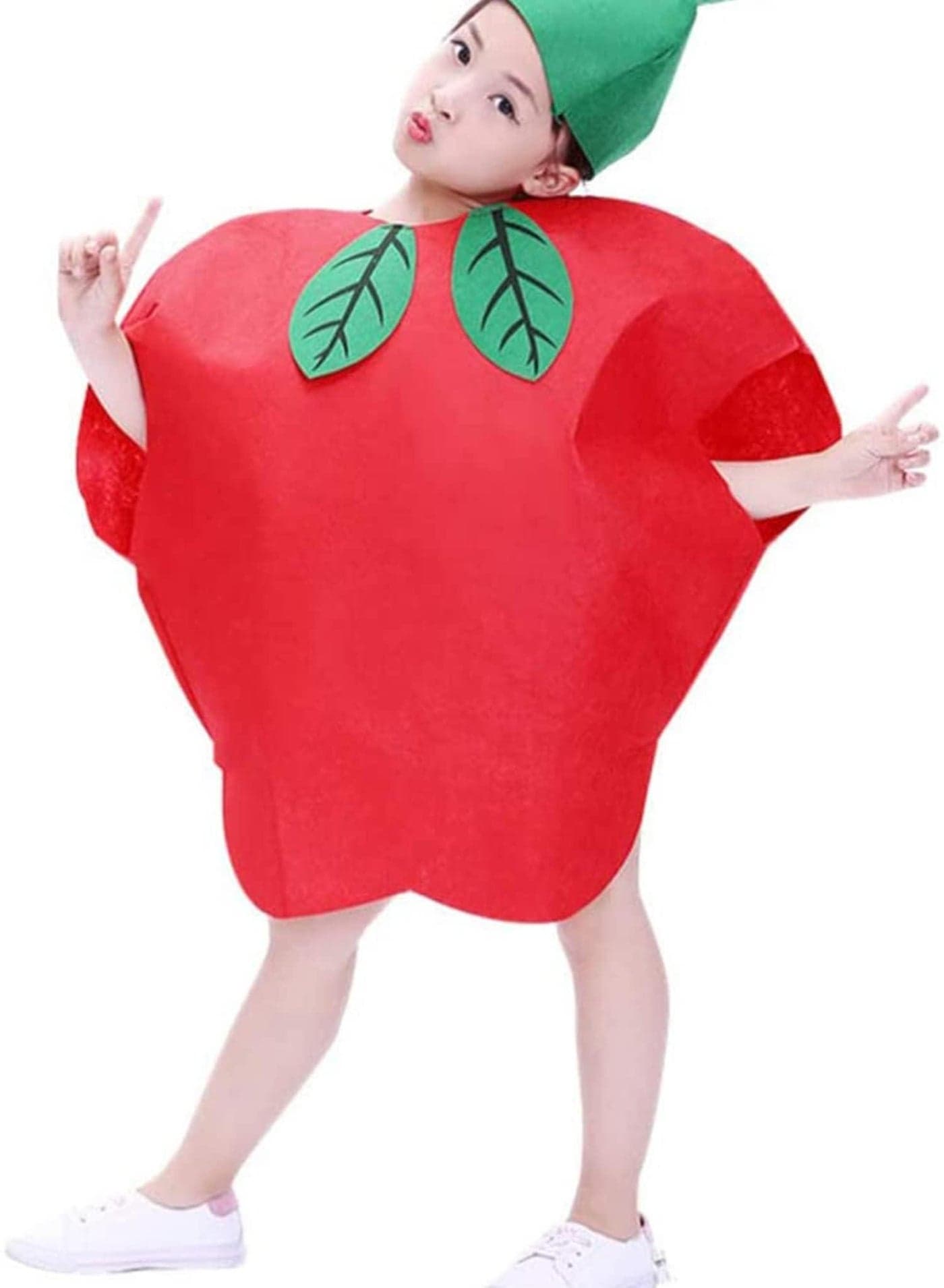 Children's Apple Clothing Kids Fruits Vegetables And Nature Costumes Suits And Hat Fancy Dress Party Boys And Girls Fruits Costume Suit with Hat