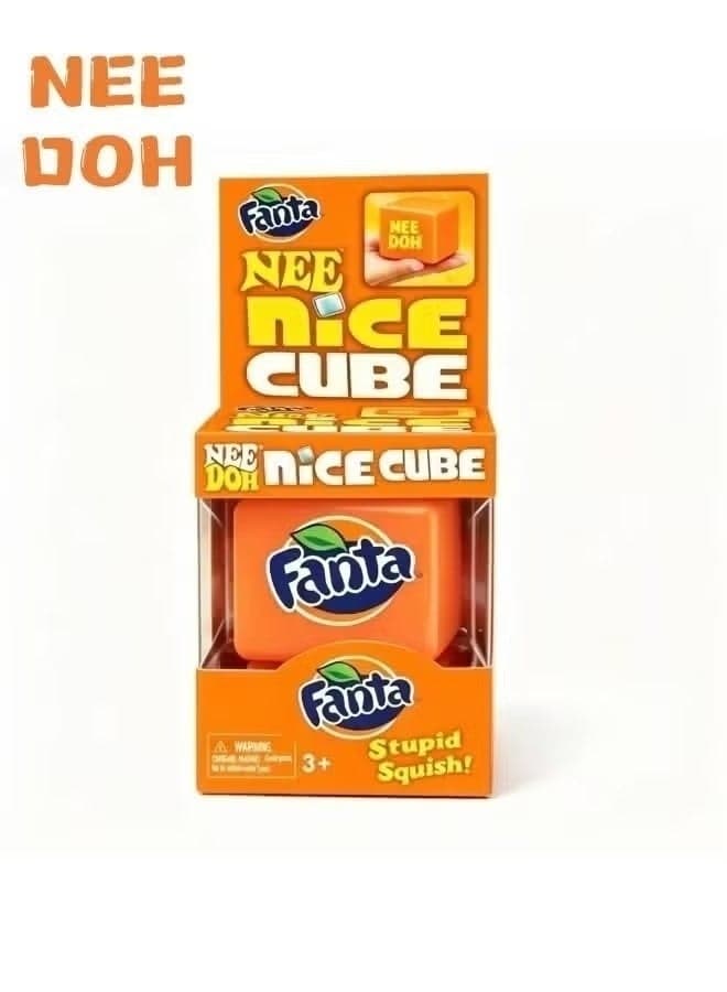 NeeDoh Fanta Nice Cube Sensory Squeeze Toy, 2.25-inch, Orange, 1 Pack