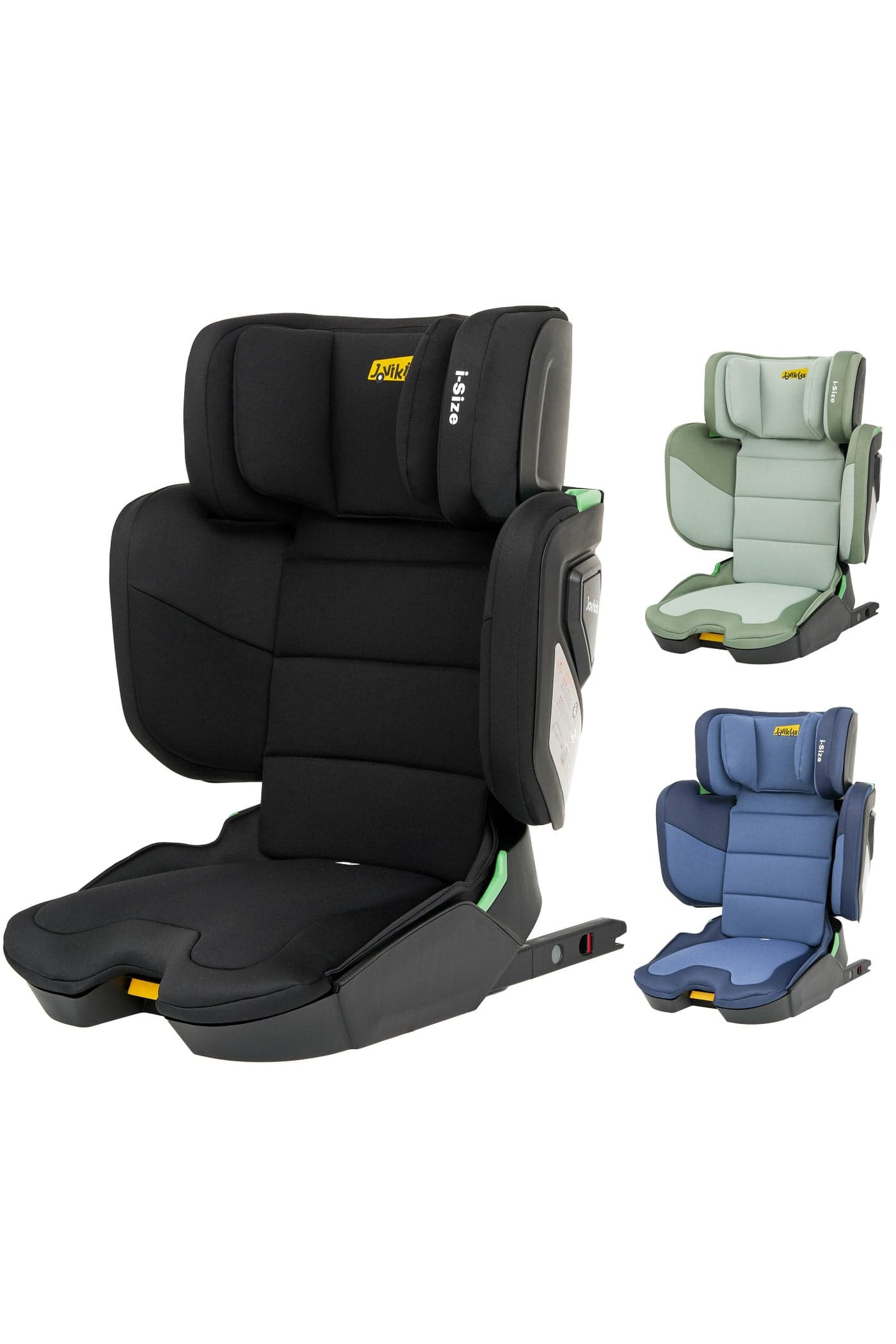 Cabin Size Portable Rober i-Size Booster Seat With ISOFIX, 100 - 150 CM (Approx. 3 To 12 Years), Adjustbale Height And Width, Compact And Folding, ECE R129, Black
