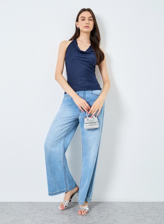 Take Two Solid Halter Neck Knitted Cami