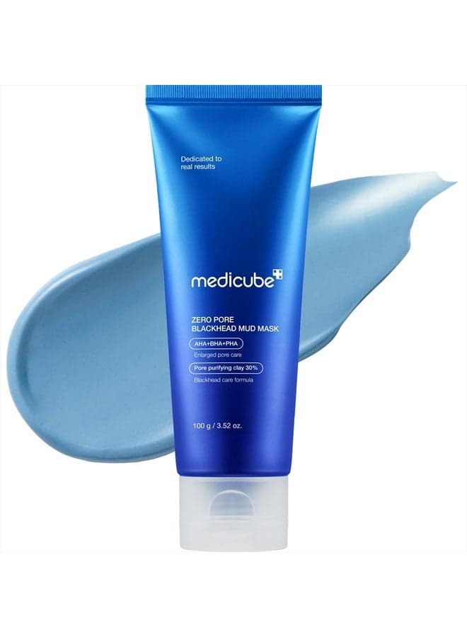 Zero Pore Blackhead Mud Facial Mask - Skin Cooling And Pore Tightening - 3 Minute Quick Dry Formula With Aha, Bha, Pha, And Pore-Purifying Clay - Korean Face Mask 3.52 Oz