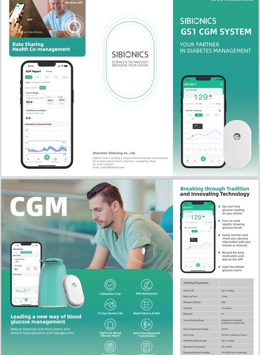 Sibionic Gs1 Glucose Monitoring System 1S