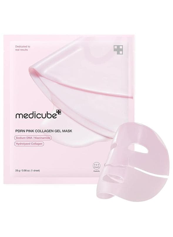 PDRN Pink Collagen Gel Mask 28g, Firming & Lifting Sheet Mask with Triple Collagen Complex, Hydrating Anti Aging Face Mask with PDRN & Allantoin for Elastic Youthful Glowing Skin