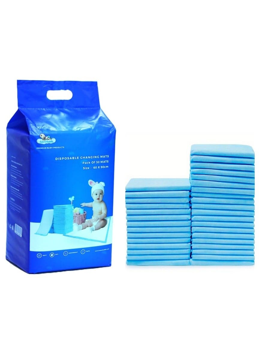 Pack Of 30 Disposable Changing pads (Pack Of 30) for Baby 60 CM X 90 CM Soft Ultra Absorbent Waterproof Diaper Mess-Free Changing Mat Liners Baby Changing Mat Cover Bed Pads