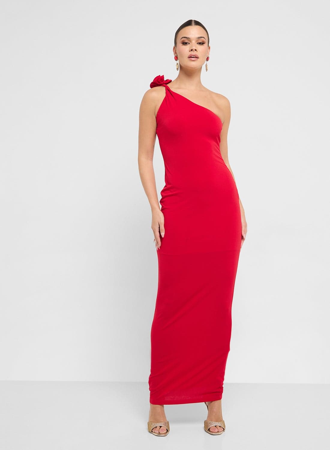 One-Shoulder Column Dress
