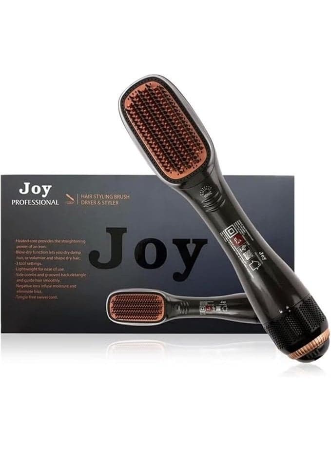 Joy Care 2-in-1 Ceramic Ionic Hair Dryer & Styler – Hot Air Brush with Multiple Heat Settings, Hair Styling & Drying Tool for Smooth & Voluminous Hair