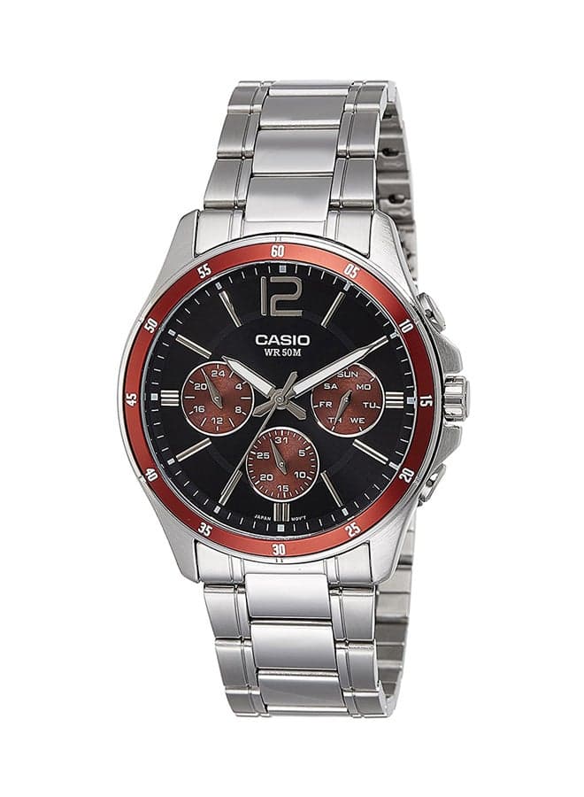 Men Stainless Steel Chronograph Wrist Watch MTP-1374D-5AVDF - 44 mm - Silver