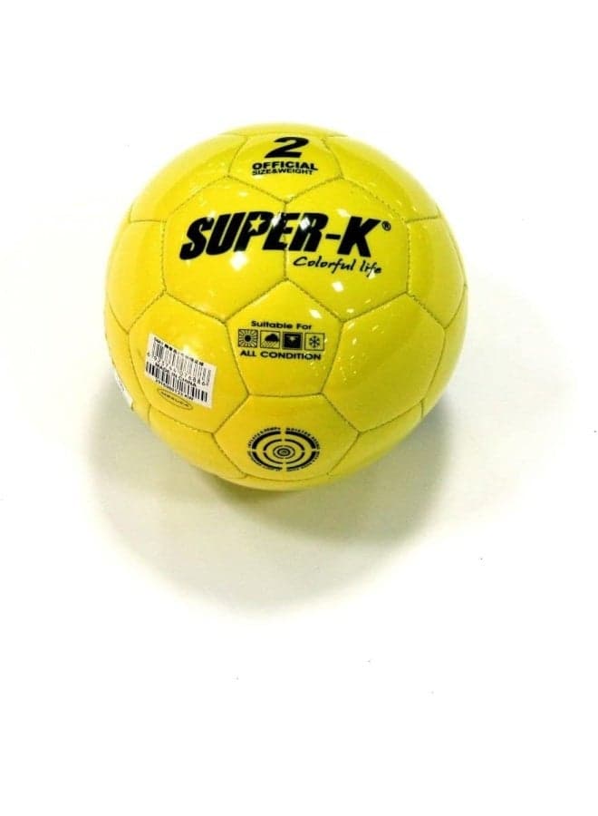 Super-K 2# Machine Stitched Funny Face PVC Soccer Ball Ylw S661 - Size Fs
