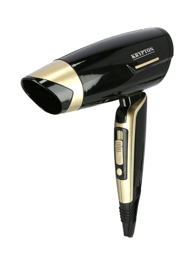 Hair Dryer with Cool Shot, 2 Heat Settings & Concentrator Nozzle – Compact & Travel-Friendly Design Black