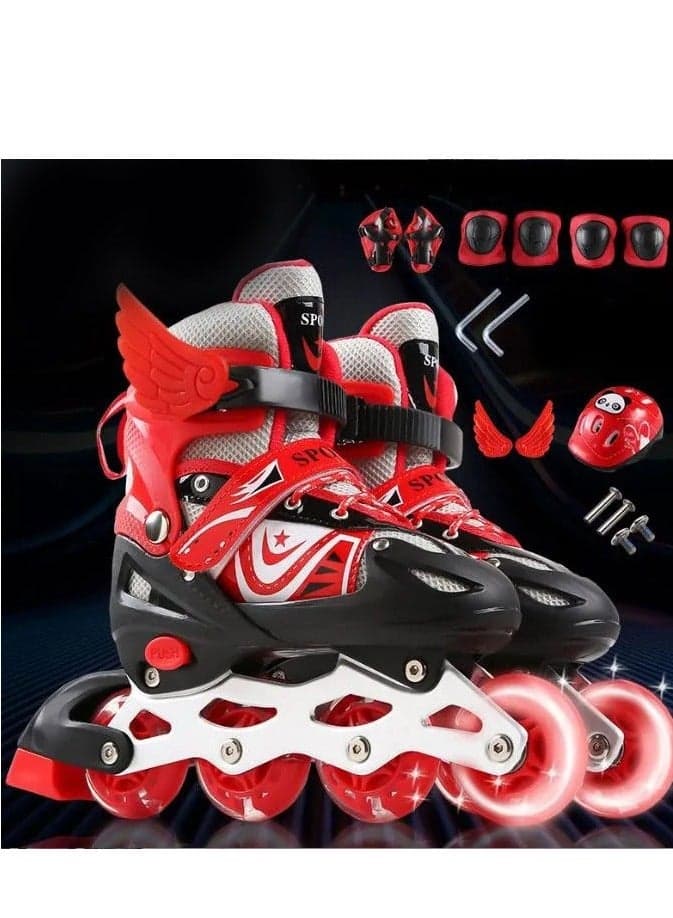Spall Adjustable Roller Skates for Kids Premium Quad Skates with Secure Fit Comfortable Outdoor Indoor Skating Shoes