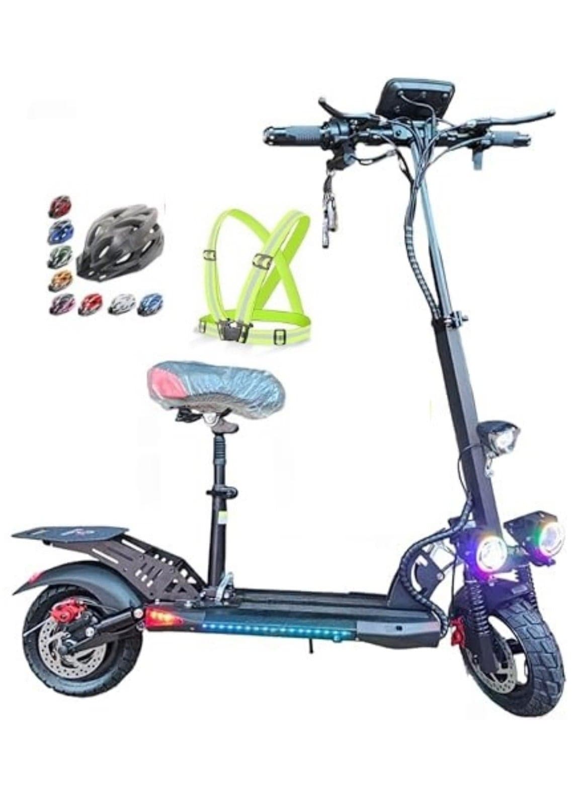 Rohan Wings KT4A Kick Fast Scooter - 2000W Motor & 48V 13Ah Battery | Adjustable & Foldable Design | Huge LED Display Meter | Dual Disk Brakes & Dual Suspension | Black Color | Perfect for High-Sp