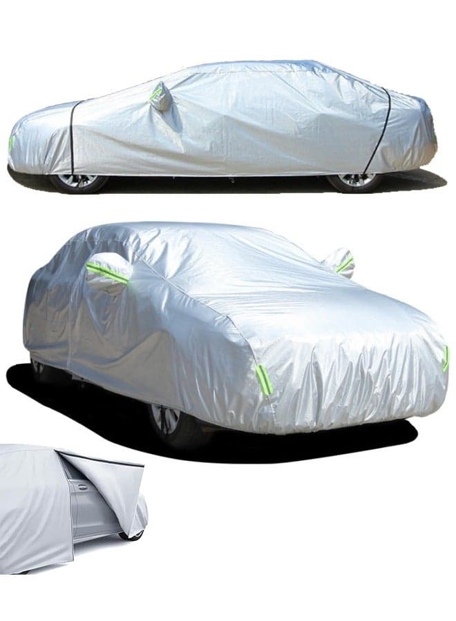 Silver Weatherproof Car Cover Fits Sedans with Length Between 4.15M and 4.9M