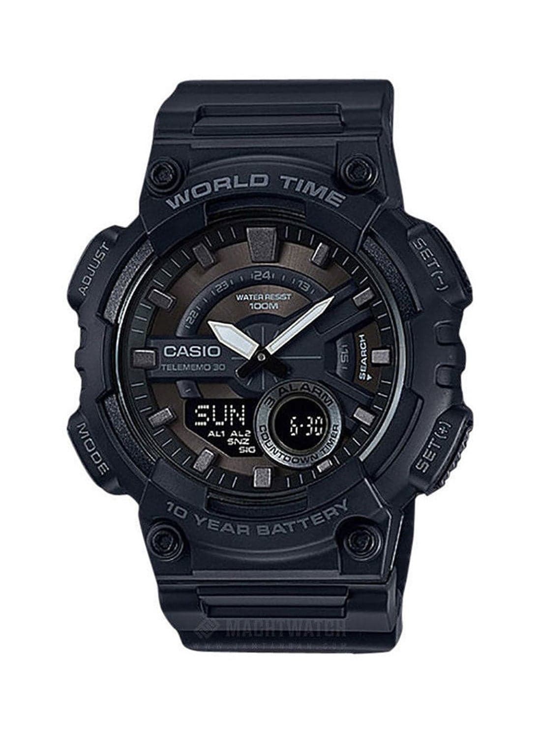 Men Synthetic Analog & Digital Quartz Watch AEQ-110W-1BVDF - 47 mm - Black