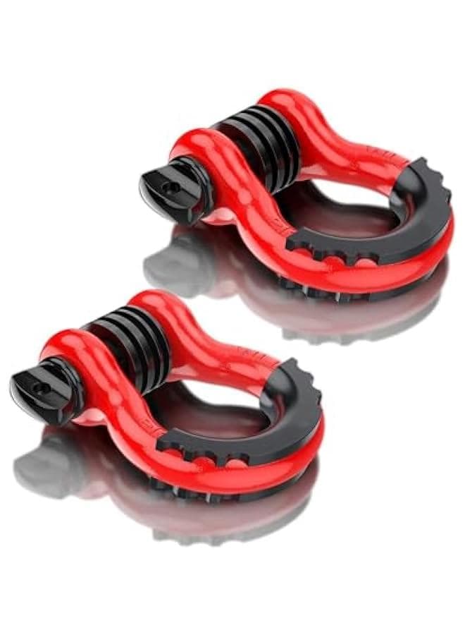 2 Pack 3/4 D-Ring Shackle with 7/8 Screw Pin 41,887lbs Break Strength, Heavy Duty Off Road Recovery Shackle with Isolators Washers,Use for Tow Strap Winch Off Road Vehicle Recovery