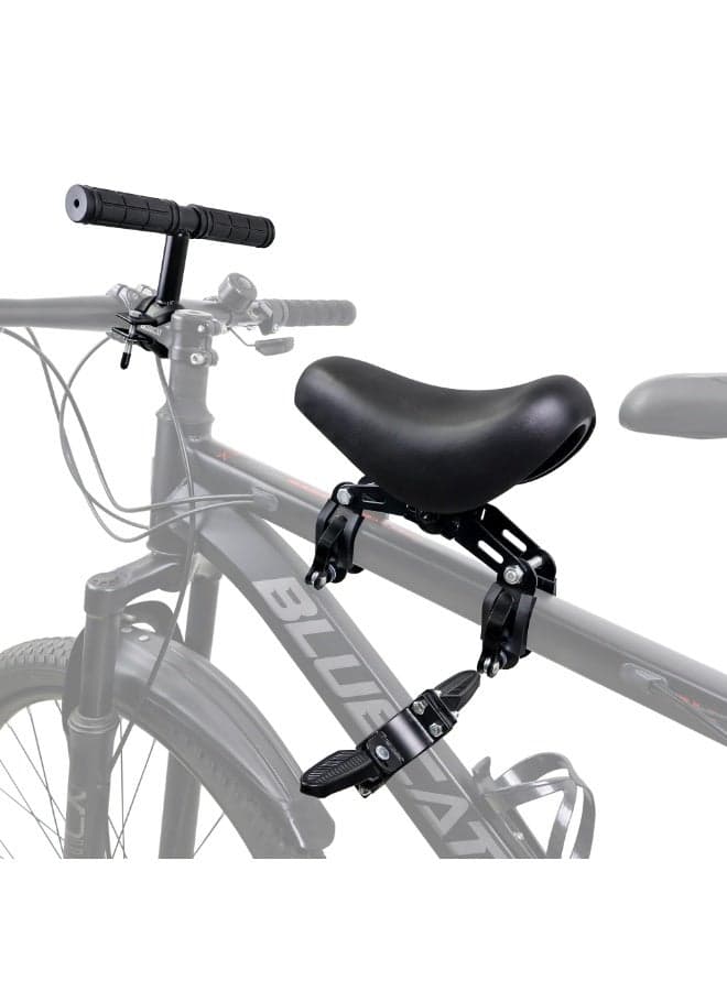 Front Mounted Bicycle Seats for Children, Kid Bike Seat Mountain with Handlebars Foot Pedals for Children 2~5 Years (Black)