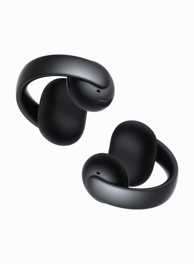 AeroClip by Anker, Open-Ear Earbuds, Clip-On Headphones, Adaptive Comfort, Clear Calls with 4 Mics and AI, Stable Fit, 12mm Drivers for Powerful Bass, Hi-Res, Open-Ring Design Black