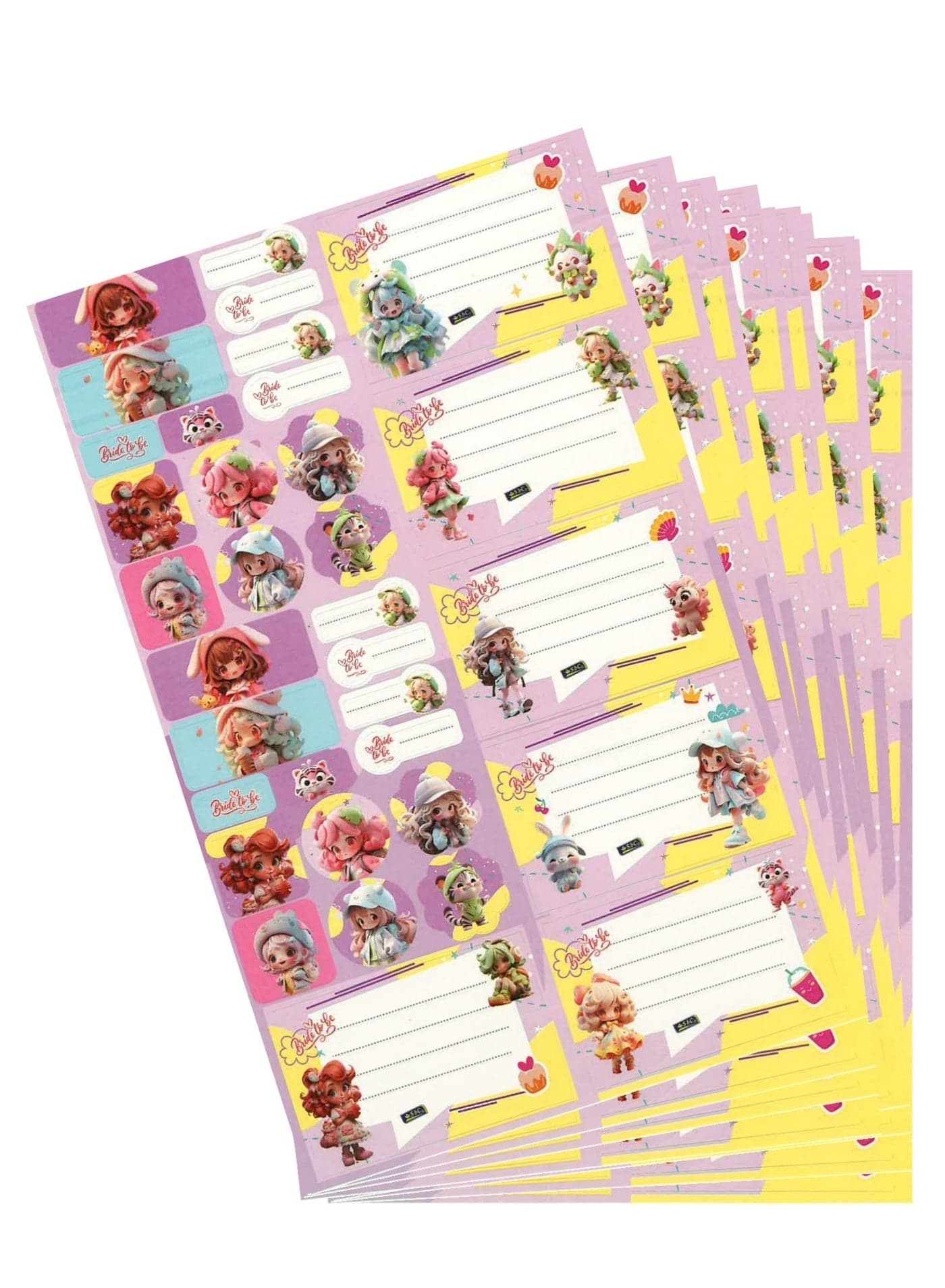 10-Sheet Name Labels And Stickers For School
