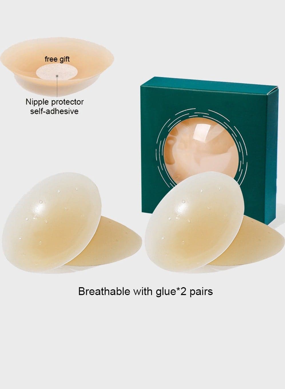 With breathable pores silicone nipple covers 2 pairs women reusable adhesive invisible pasties nippleless covers