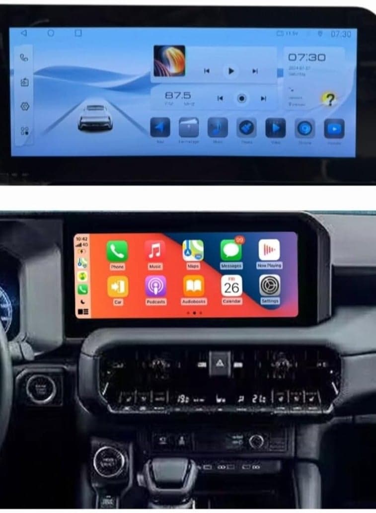 12.3 Inch Car Stereo For Toyota Prado land cruiser 250 LC250 2023-2024 Wireless Carplay Android Auto compatible 4GB RAM Fast Interface Quick Boot 4G Wifi USB QLED Touchscreen LC250