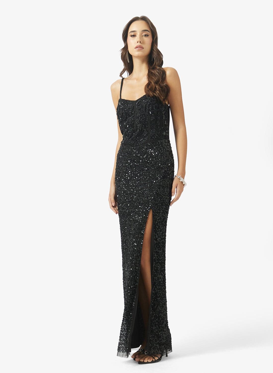 Corset Bodice Bead Embellished Gown