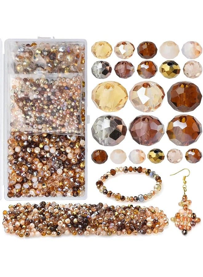 1000pcs Faceted Rondelle Glass Beads, for Jewelry Making AB Color Crystal Spacer Beads, Assorted Jewelry Beads for Bracelets Necklaces Accessories