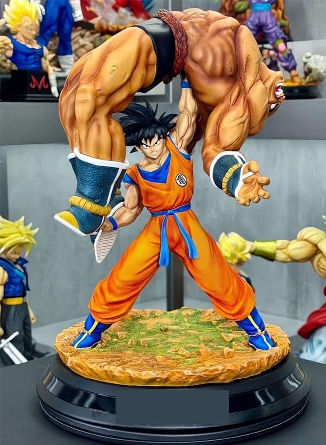 Dragon Ball,Goku Lifting Nappa Anime Figure , Dynamic Desk Centerpiece & Thrilling Birthday Gift 23cm