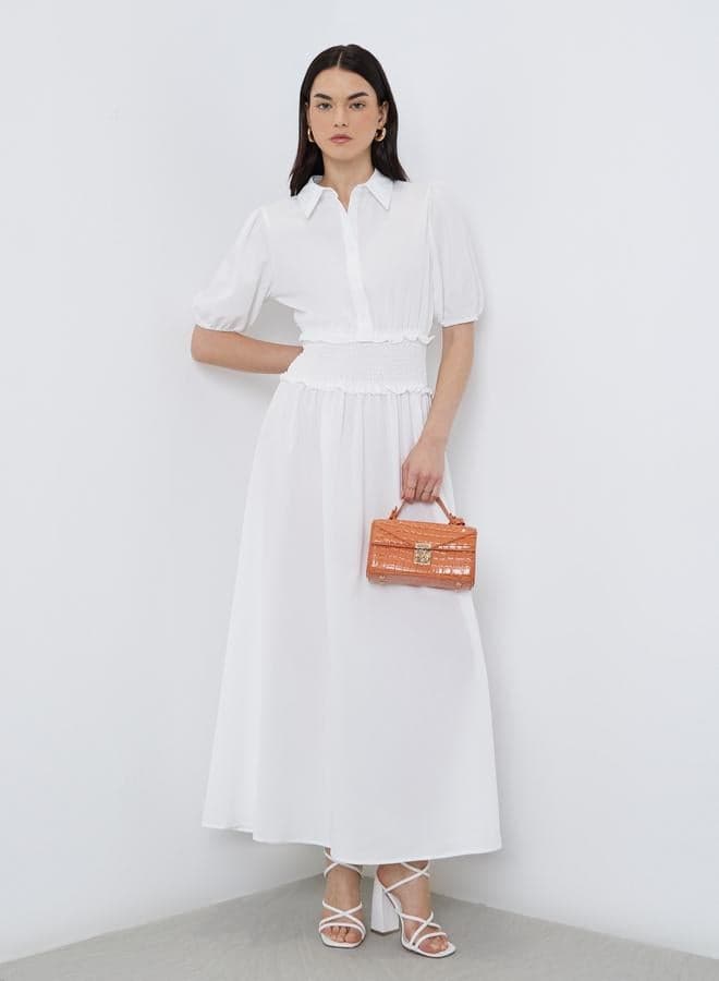 Take Two Elegant White A-Line Maxi Dress